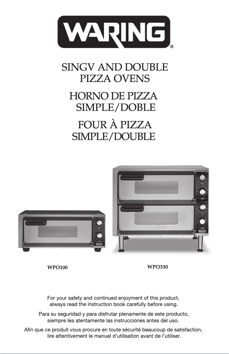 Página 1 del manual Manual de usuario Waring Commercial WPO350