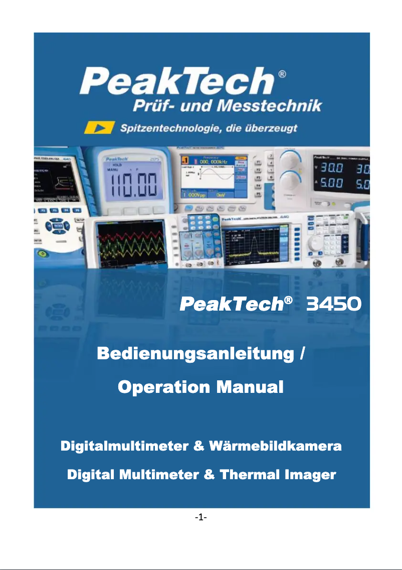 Page 1 de la notice Manuel utilisateur PeakTech 3450