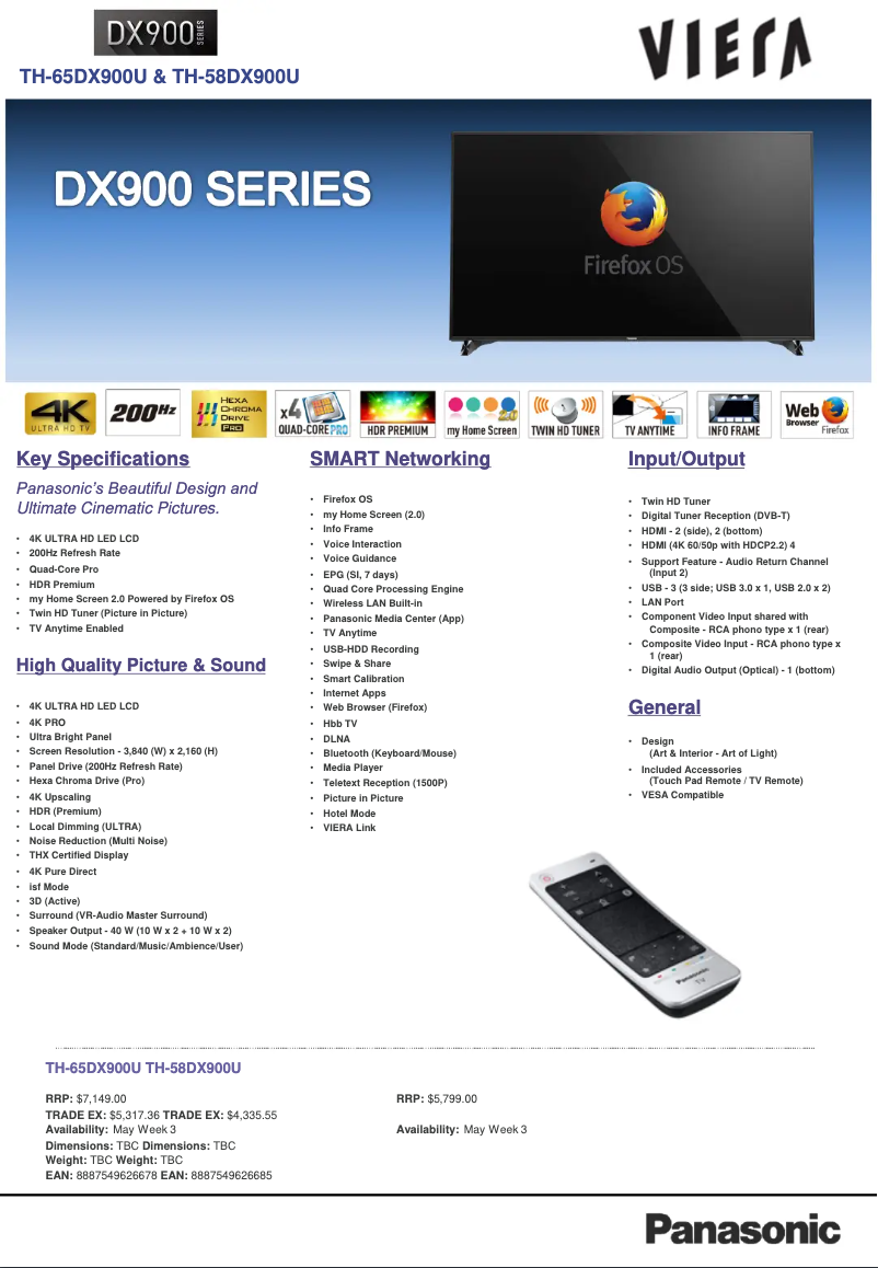 Imagen de la primera página del manual del dispositivo TH-58DX900U