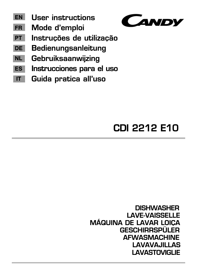 Image de la première page du manuel de l'appareil CDI 2212E10-S