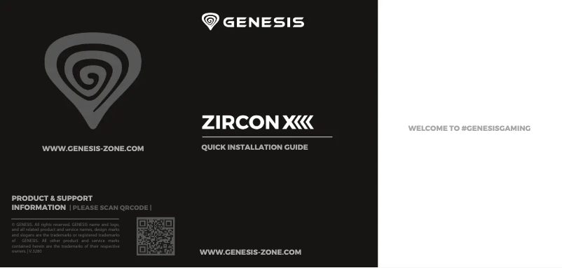 Page 1 de la notice Manuel utilisateur Genesis Zircon XIII