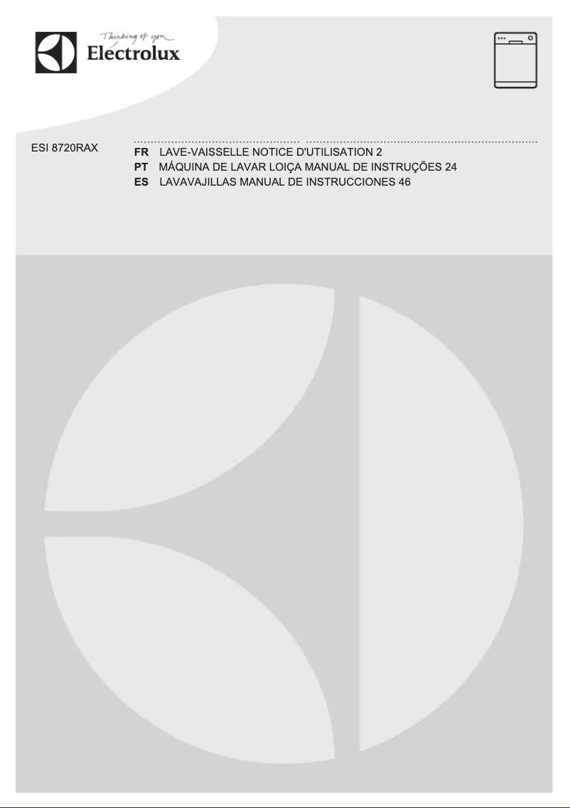 Page 1 de la notice Manuel utilisateur Electrolux ESI8720RAX