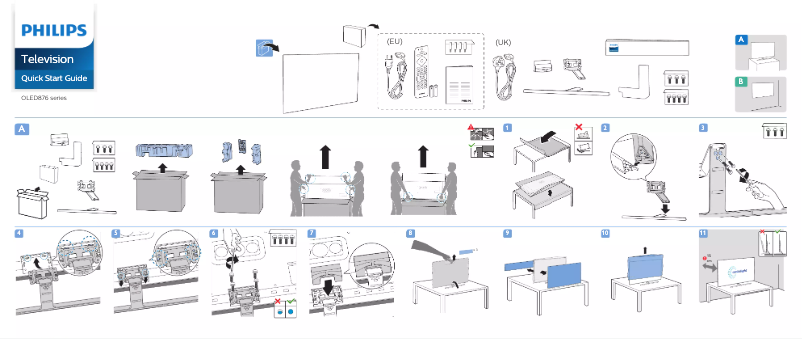 Page 1 de la notice Guide de démarrage rapide Philips 55OLED876