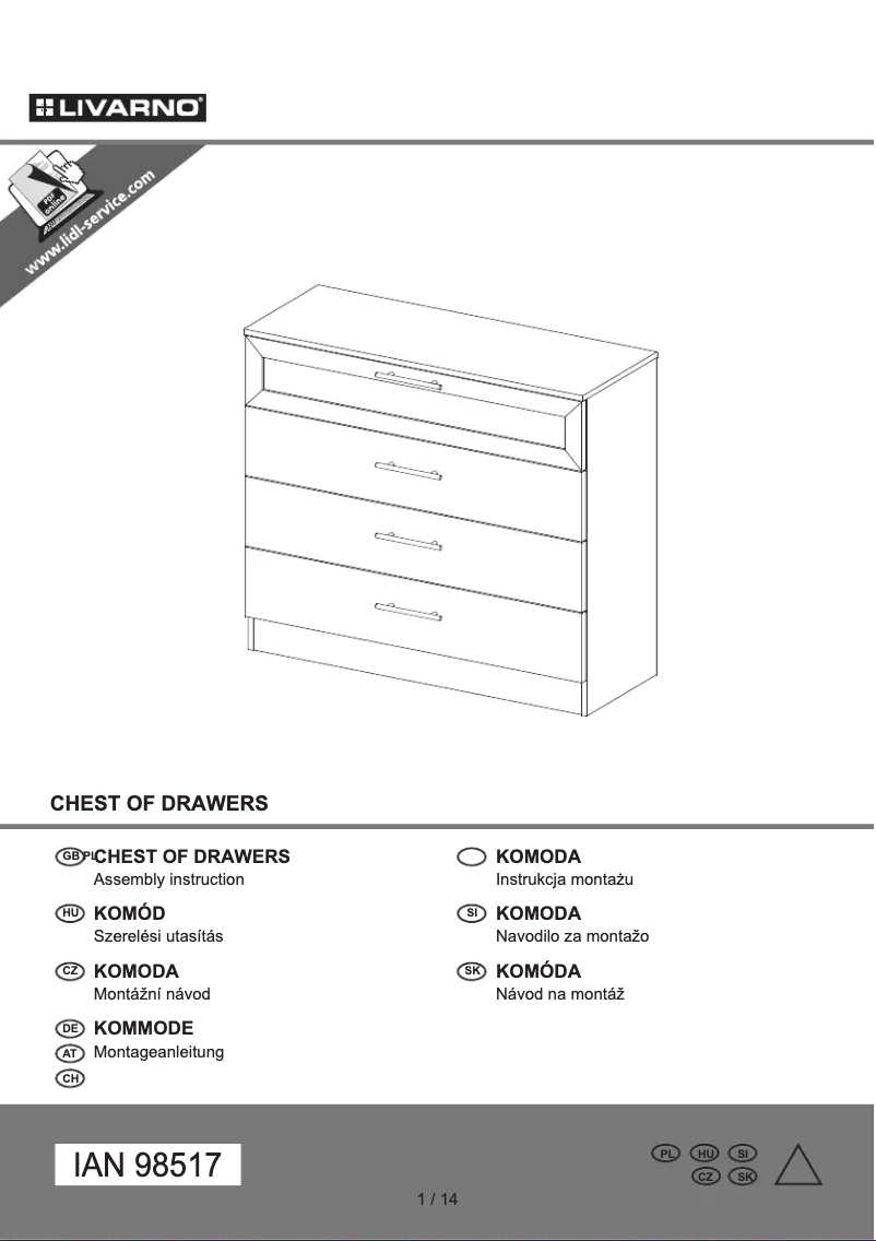 Image de la première page du manuel de l'appareil IAN 98517