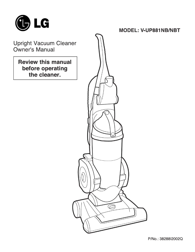 Page 1 de la notice Manuel utilisateur LG V-UP881NB