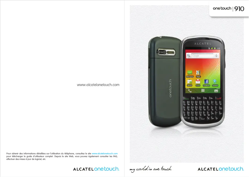 Page 1 de la notice Manuel utilisateur Alcatel One Touch 910