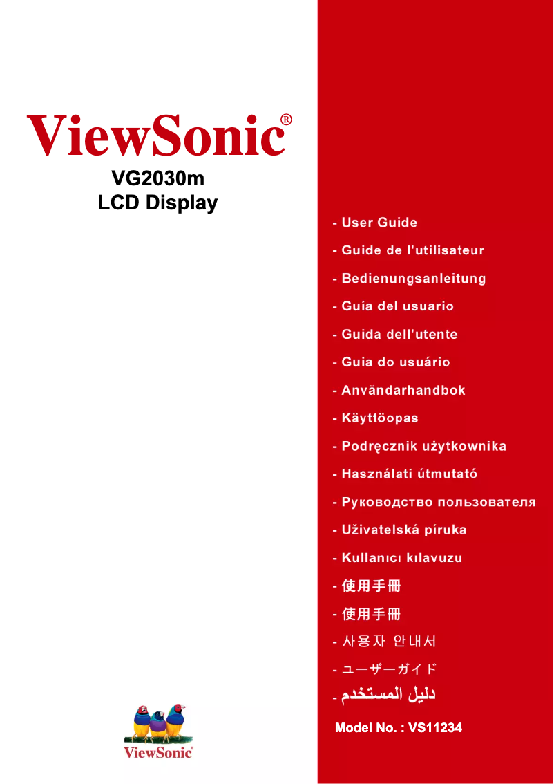 Page n°1 - Manuel utilisateur Viewsonic VG2030M