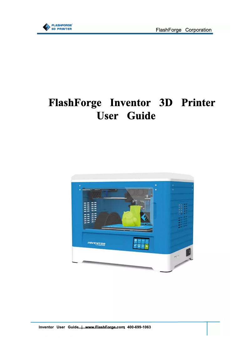 Page n°1 - Manuel utilisateur Gembird Flashforge Inventor 3D