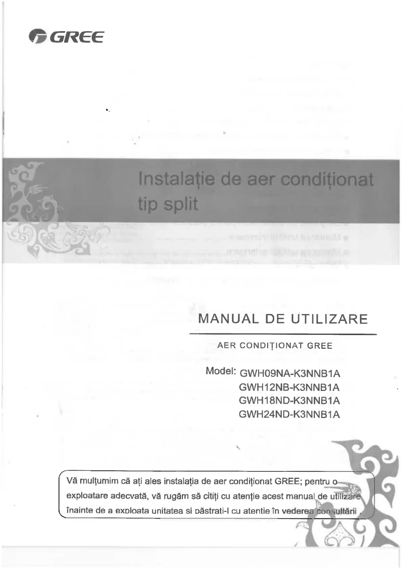 Image de la première page du manuel de l'appareil GWH09NA-K3NNB1A
