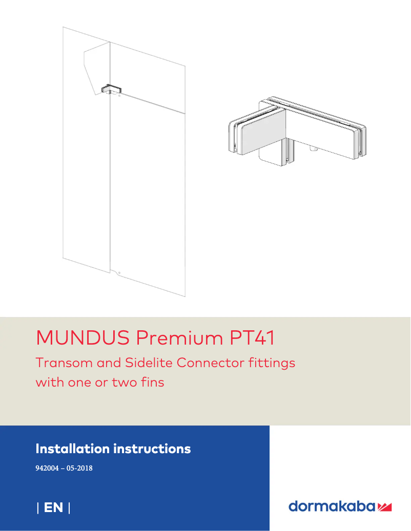 Page 1 de la notice Manuel utilisateur Dormakaba Mundus Premium PT70