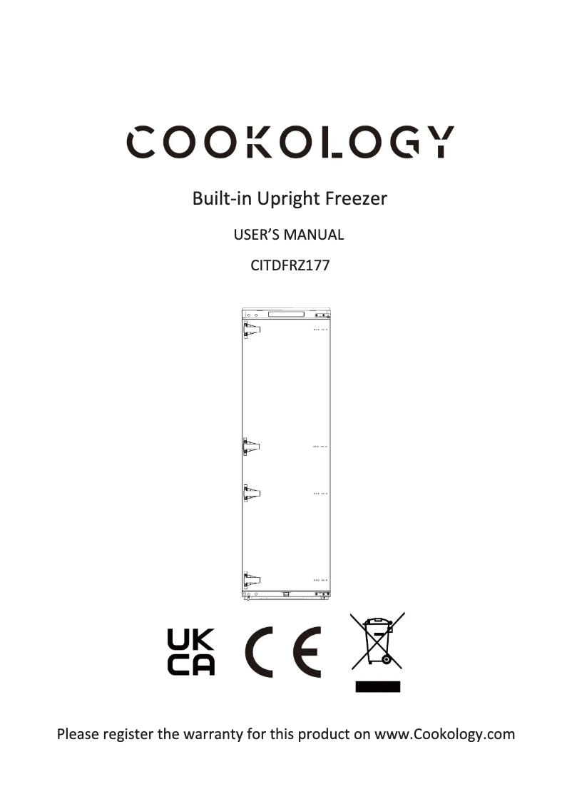 Page 1 de la notice Manuel utilisateur Cookology CITDFRZ177