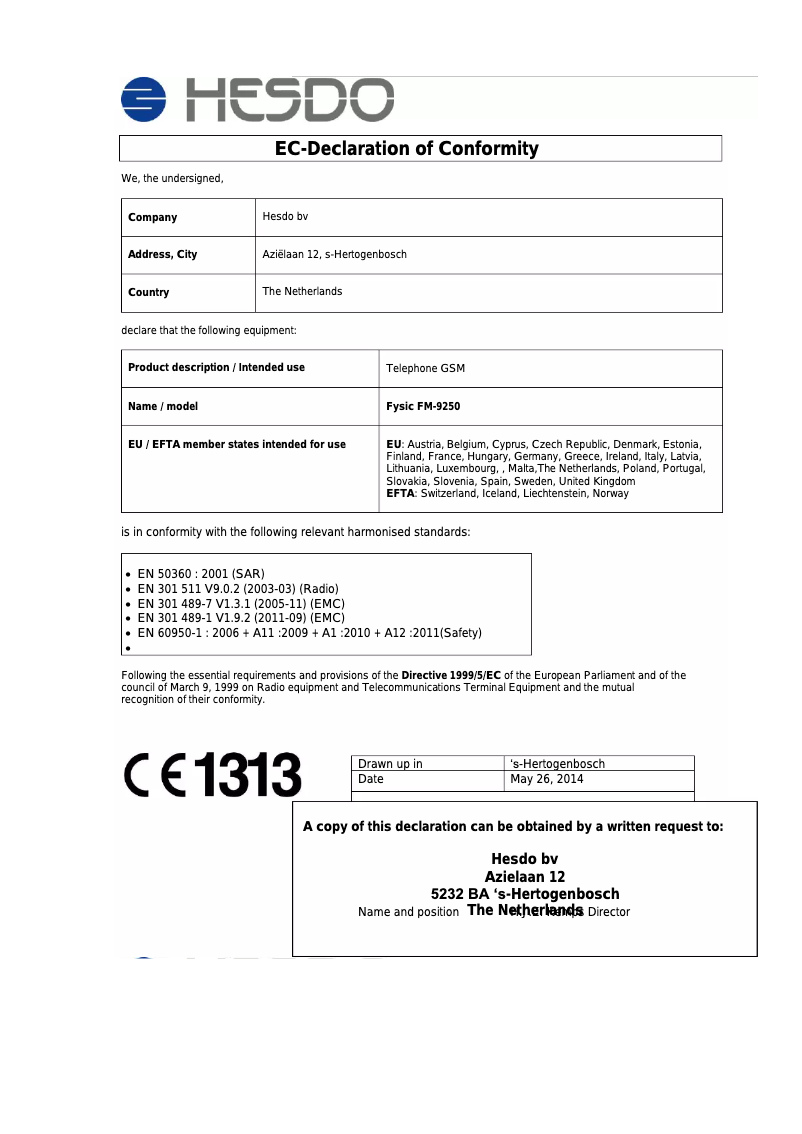 Image de la première page du manuel de l'appareil FM-9250