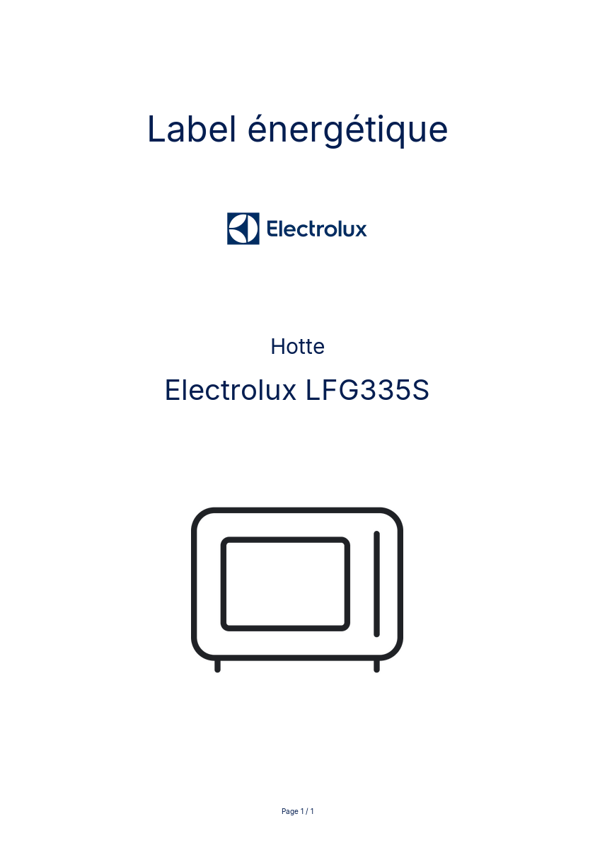 Image de la première page du manuel de l'appareil LFG335S
