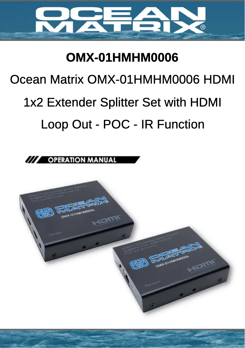 Page n°1 - Manuel utilisateur Ocean Matrix OMX-01HMHM0006