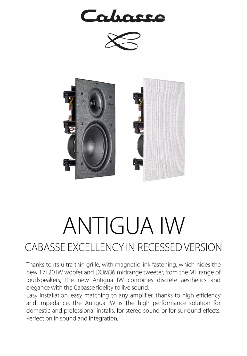 Image de la première page du manuel de l'appareil Antigua IW