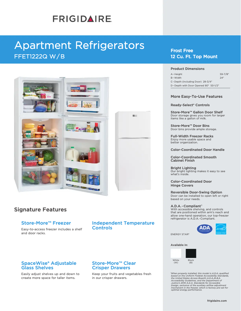 Image de la première page du manuel de l'appareil FFET1222Q