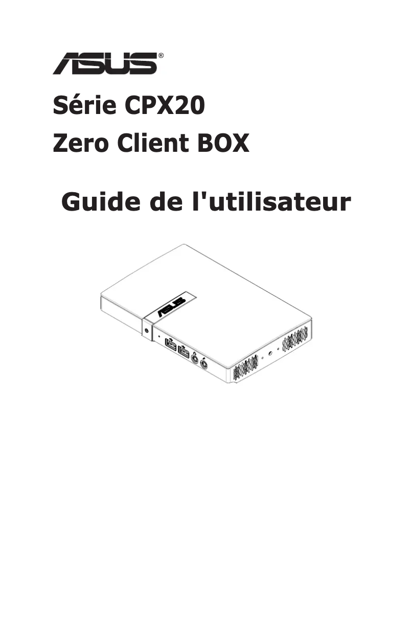 Page n°1 - Manuel utilisateur Asus Zero Client Box CPX20