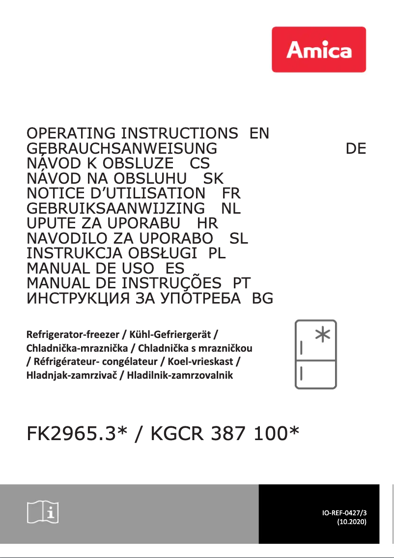 Page n°1 - Manuel utilisateur Amica KGCR 387 100 R