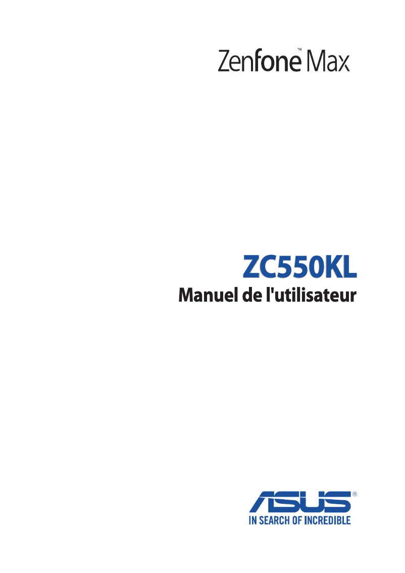 Page 1 de la notice Manuel utilisateur Asus ZenFone Max