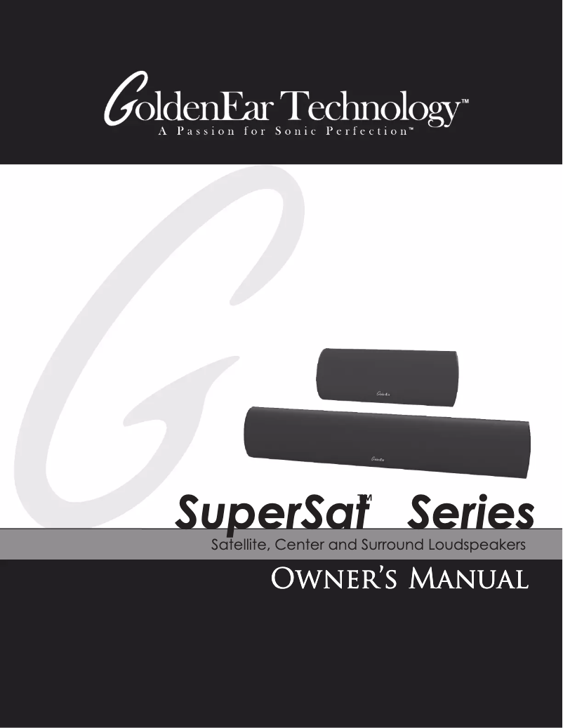Page n°1 - Manuel utilisateur GoldenEar SuperSat 50