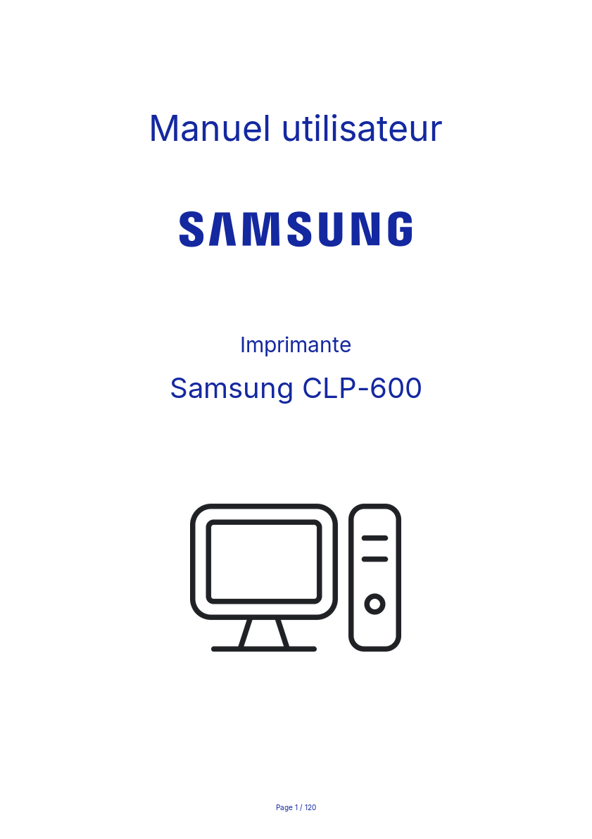 Page n°1 - Manuel utilisateur Samsung CLP-600