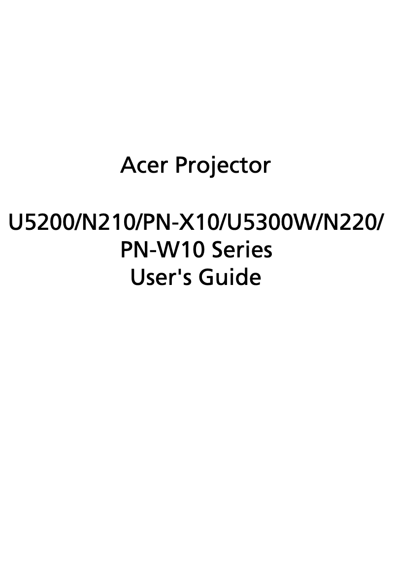 Page 1 de la notice Manuel utilisateur Acer U5200