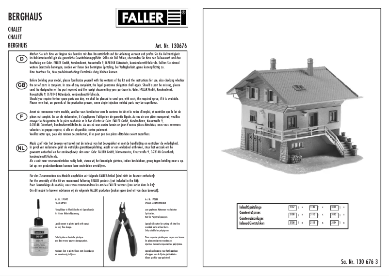 Page 1 de la notice Manuel utilisateur Faller 130676
