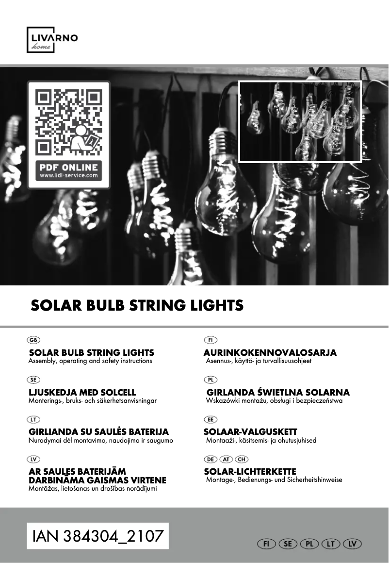 Page 1 de la notice Manuel utilisateur Livarno Lux HG04704A