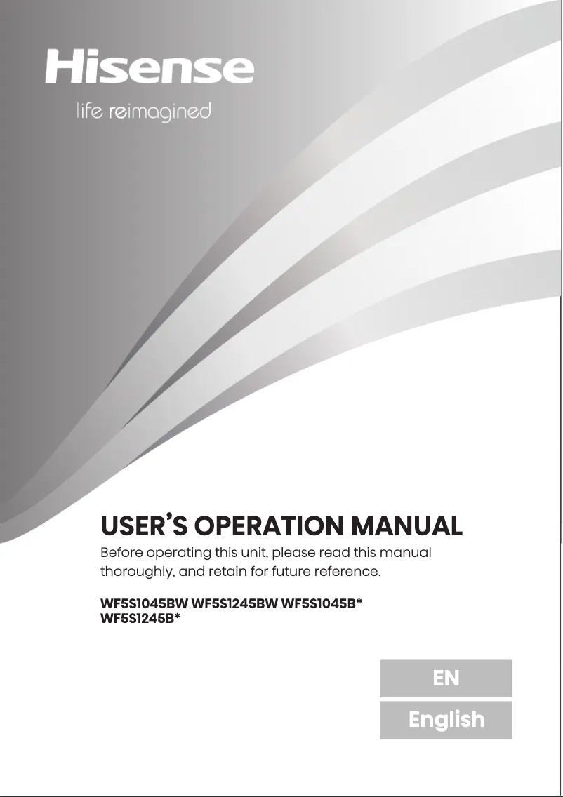 Image de la première page du manuel de l'appareil WF5S1045BB