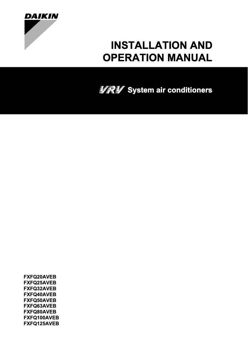 Imagen de la primera página del manual del dispositivo FXFQ63AVEB
