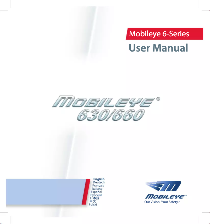 Page 1 de la notice Manuel utilisateur Mobileye 630