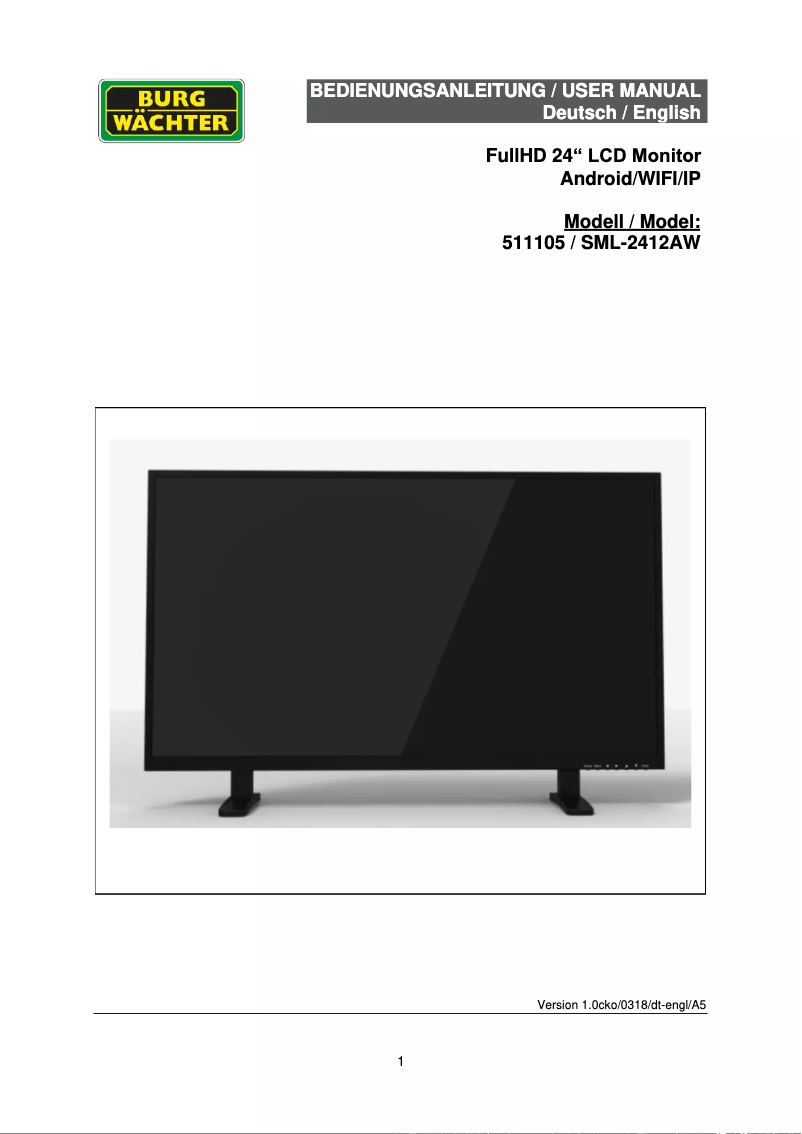 Page 1 de la notice Manuel utilisateur Burg Wächter SML-2412AW