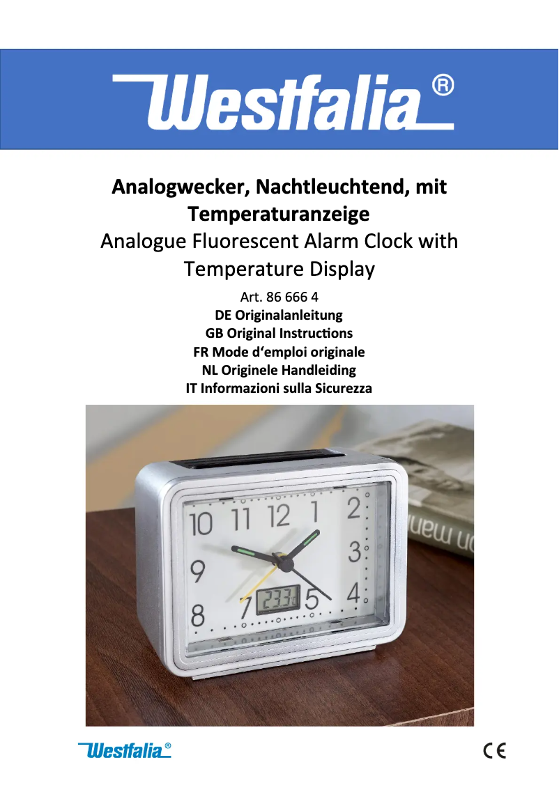 Page n°1 - Manuel utilisateur Westfalia 866664