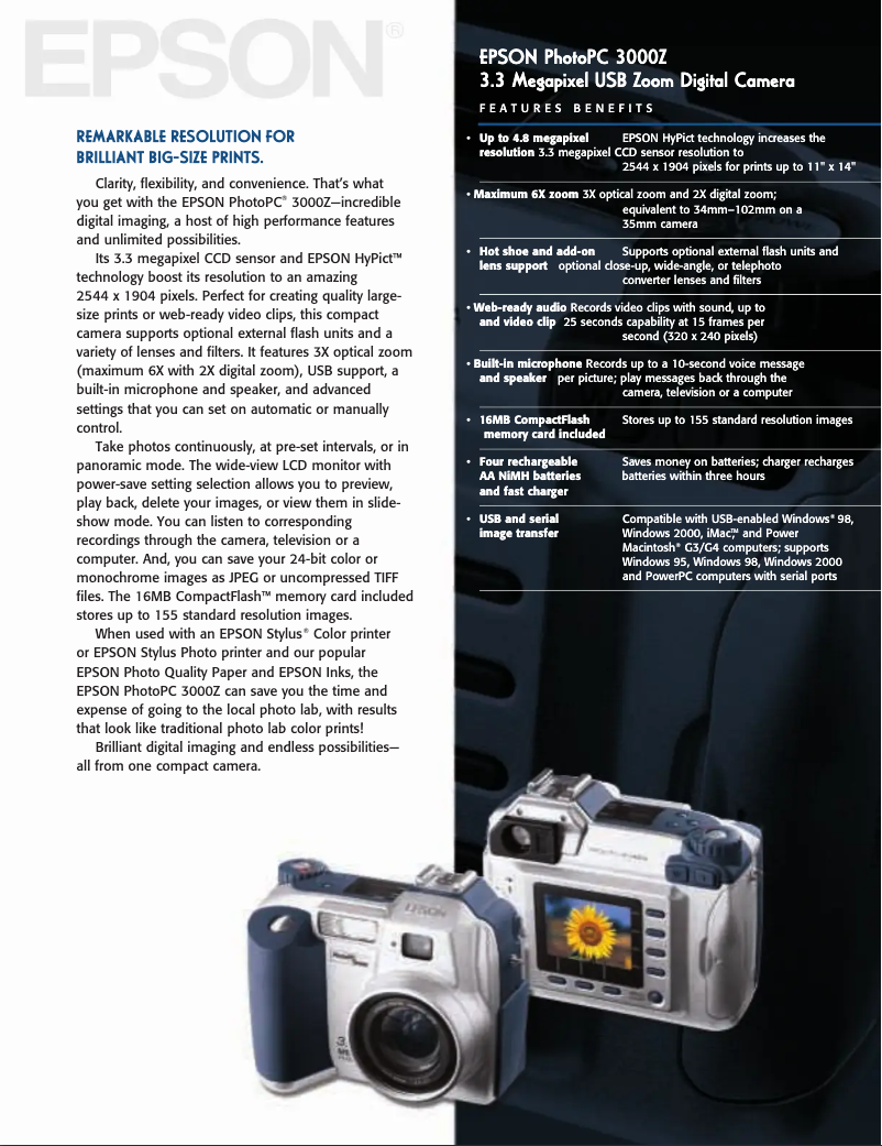 Page n°1 - Brochure Epson PhotoPC 3000Z