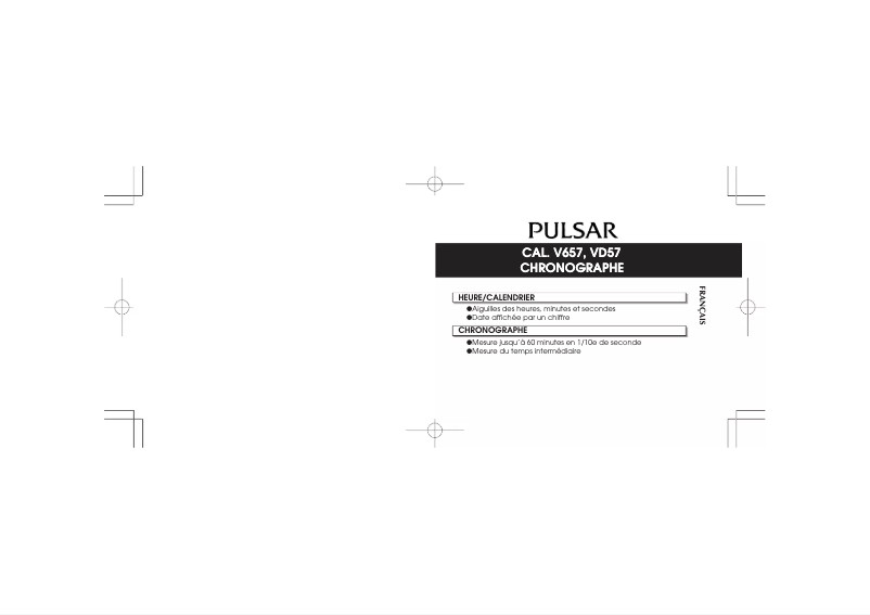 Page n°1 - Manuel utilisateur Pulsar V657