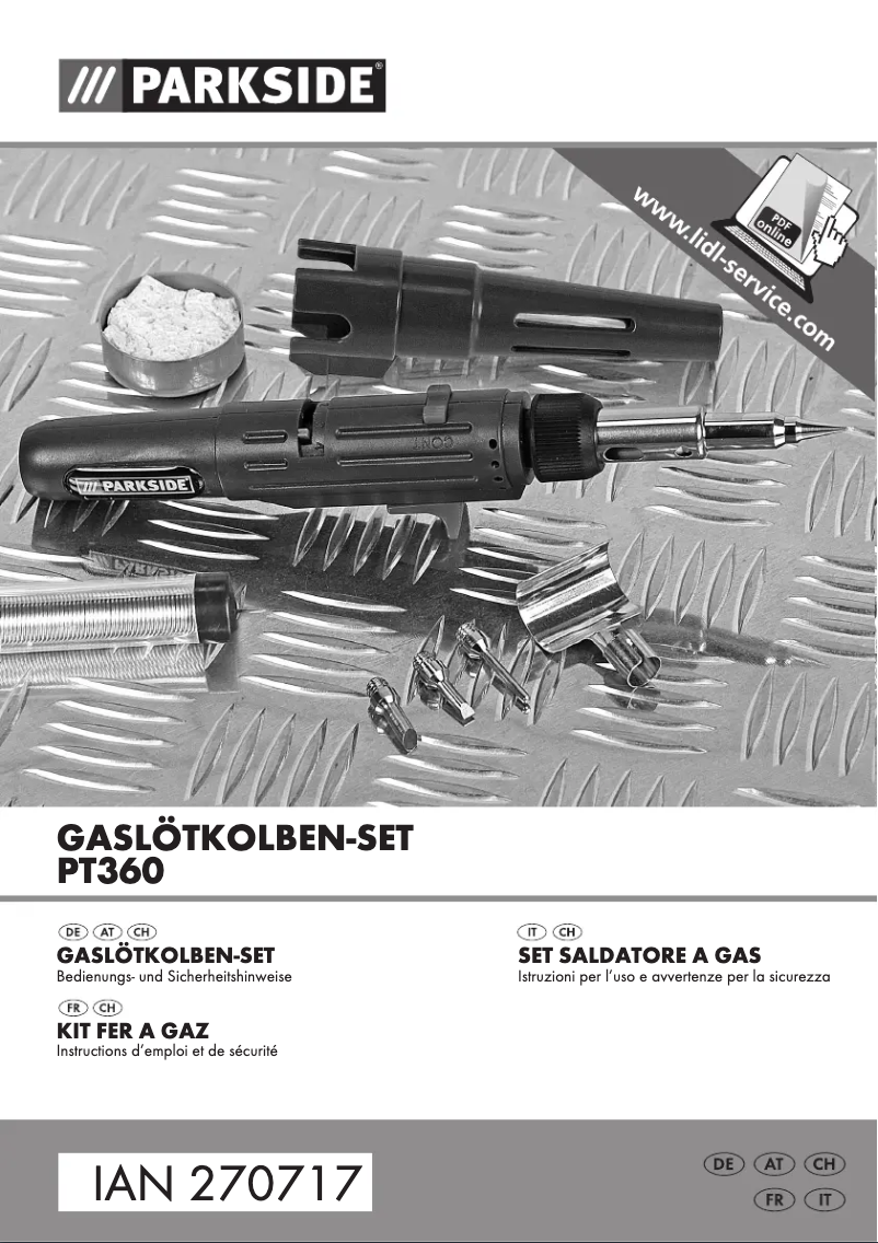 Page n°1 - Manuel utilisateur Parkside PT360