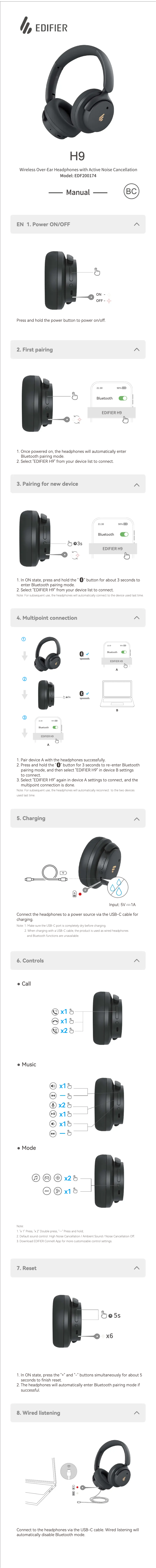 Image de la première page du manuel de l'appareil H9