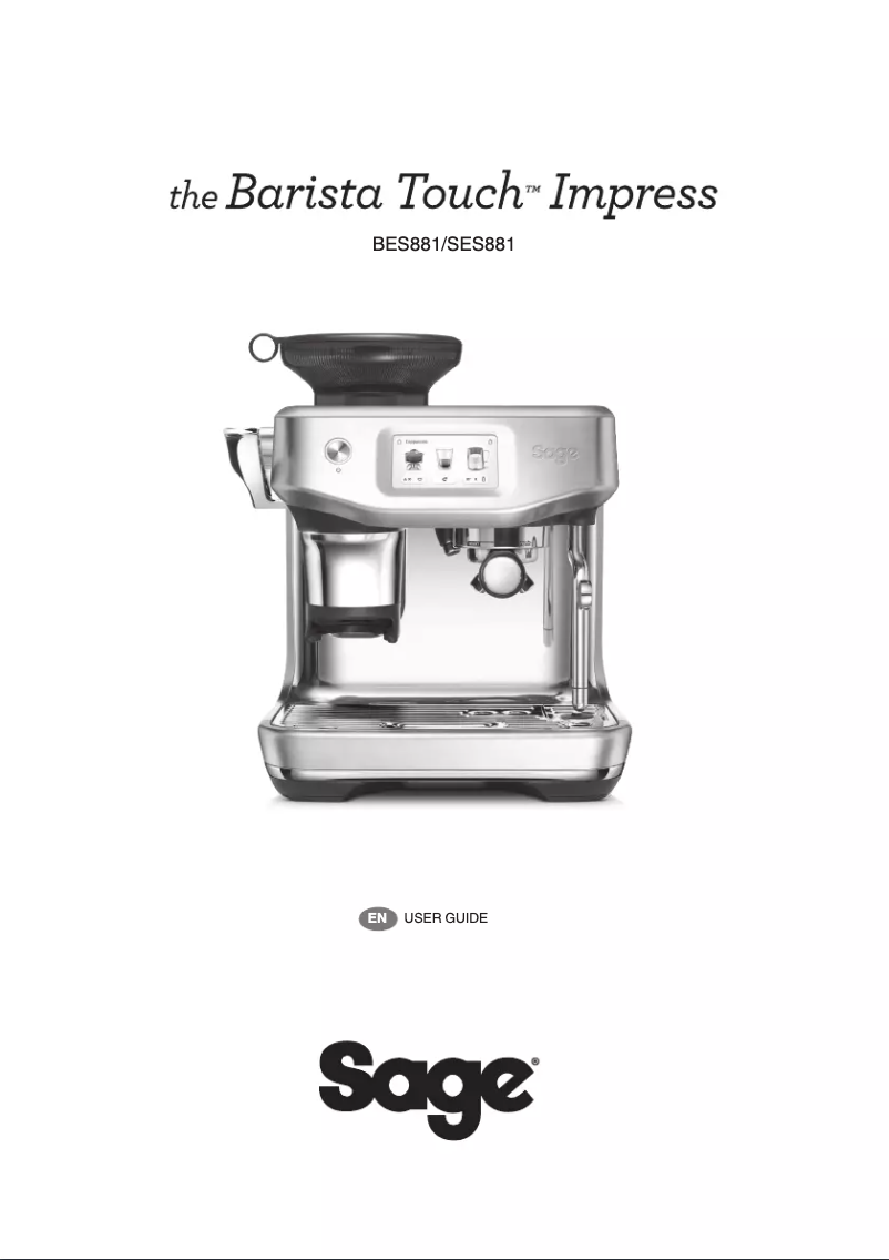 Image de la première page du manuel de l'appareil The Barista Touch Impress BSE881