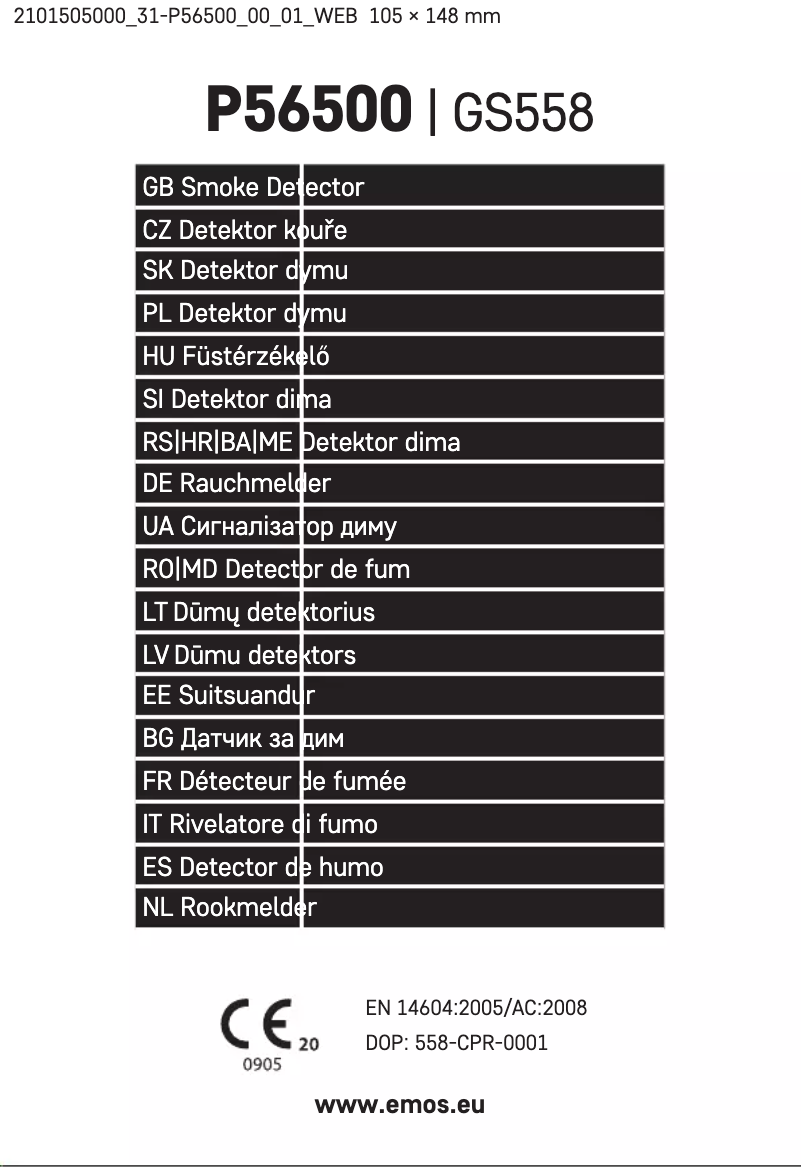 Page 1 de la notice Manuel utilisateur Emos P56500