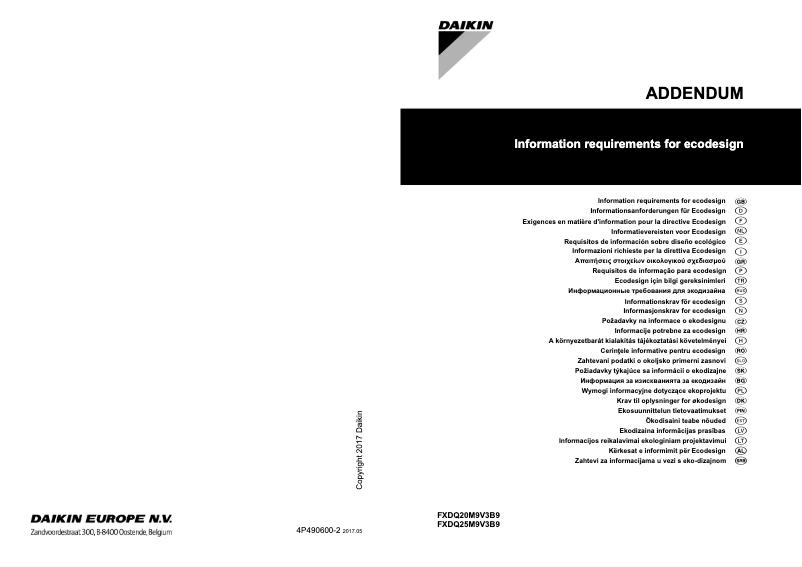 Página 1 del manual Manual de usuario Daikin FXDQ25M9V3B9