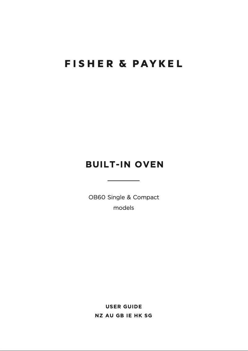 Page 1 de la notice Manuel utilisateur Fisher & Paykel OB60SC7CEX4