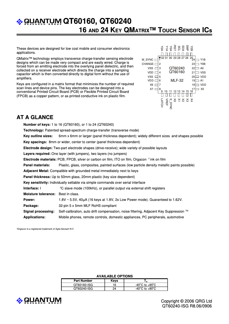 Imagen de la primera página del manual del dispositivo QT60240