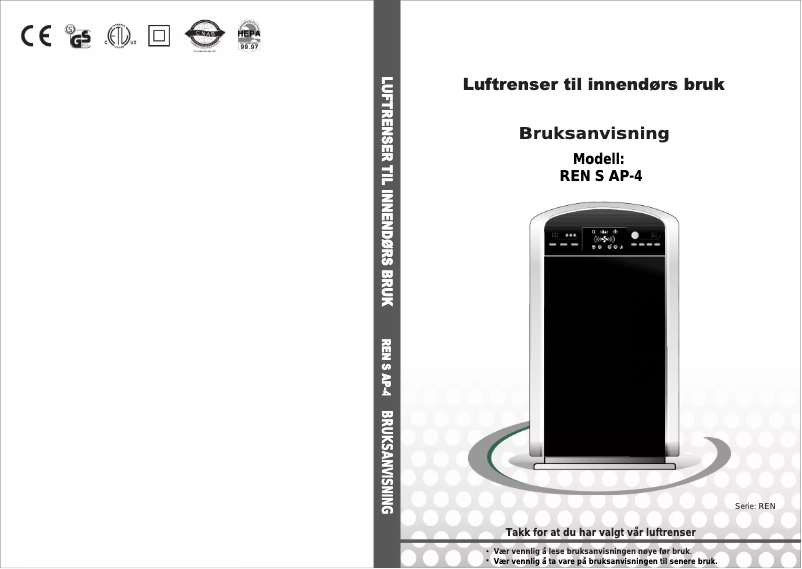 Page n°1 - Manuel utilisateur Wilfa REN S AP-4