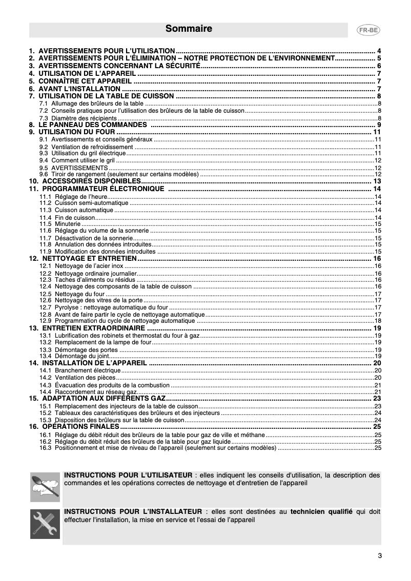 Page 1 de la notice Manuel utilisateur Smeg B71MPX5