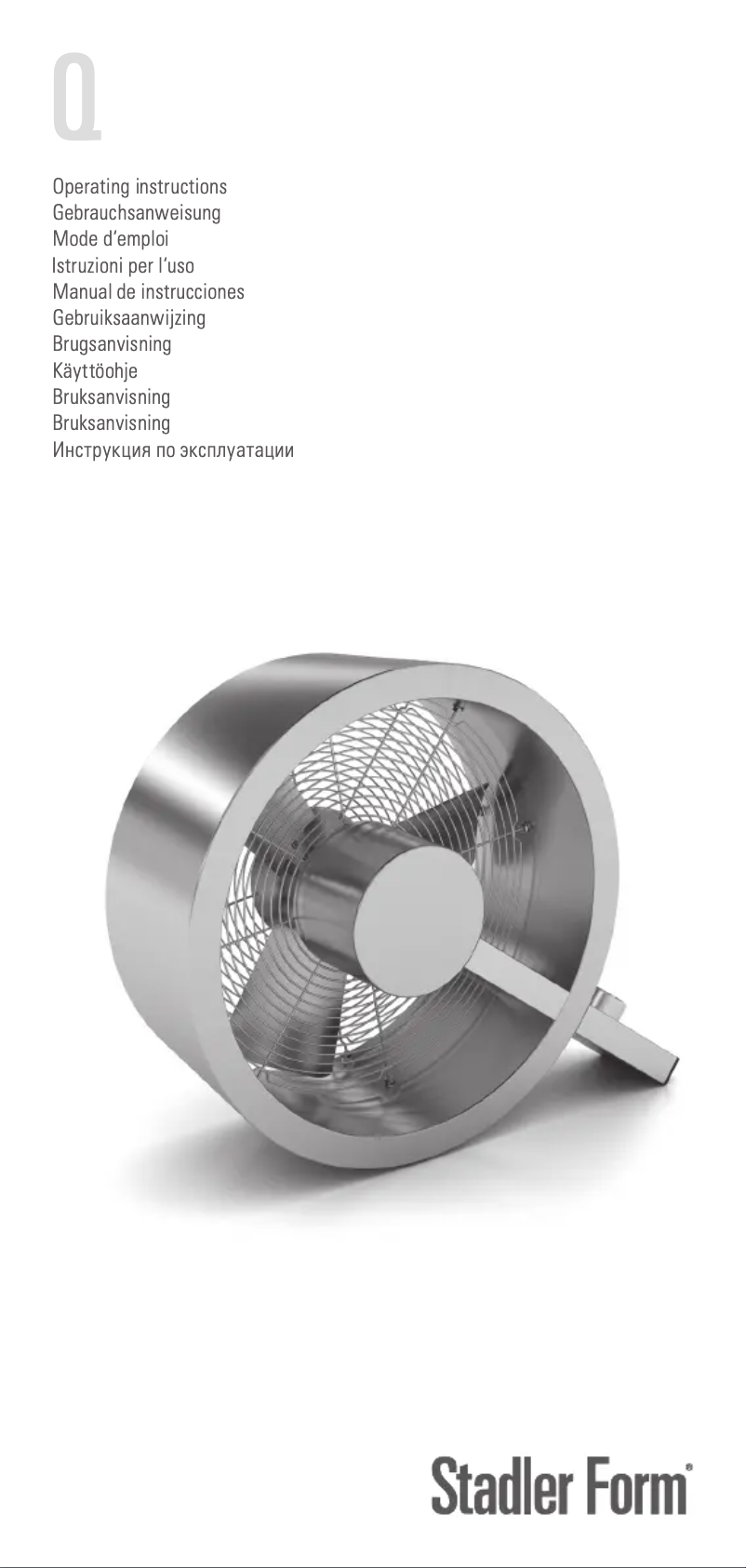 Page 1 de la notice Manuel utilisateur Stadler Form Q