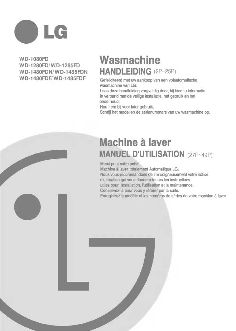 Page n°1 - Manuel utilisateur LG WD-1485FD