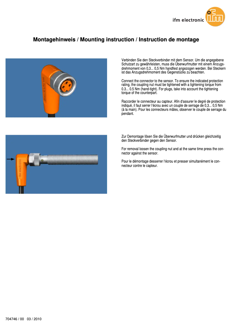 Page 1 de la notice Manuel utilisateur IFM EVF122