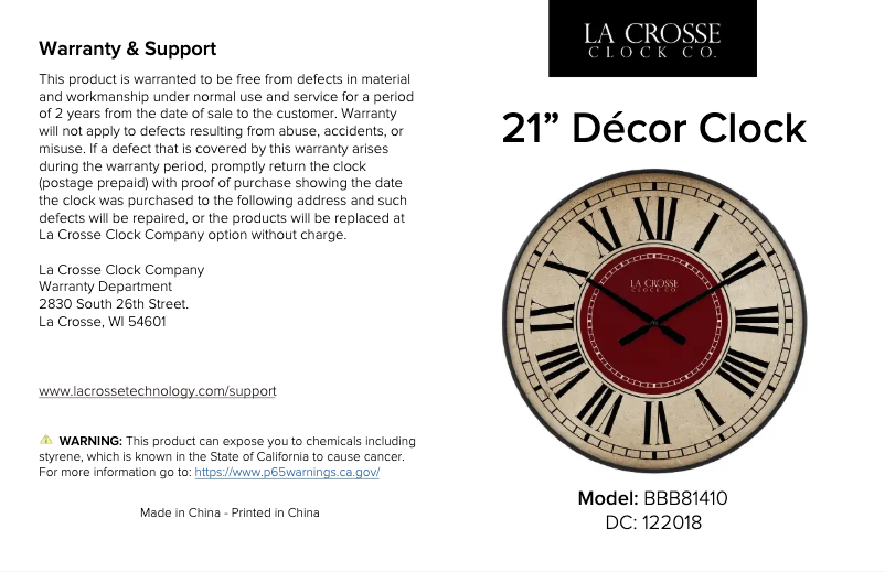 Image de la première page du manuel de l'appareil BBB81410