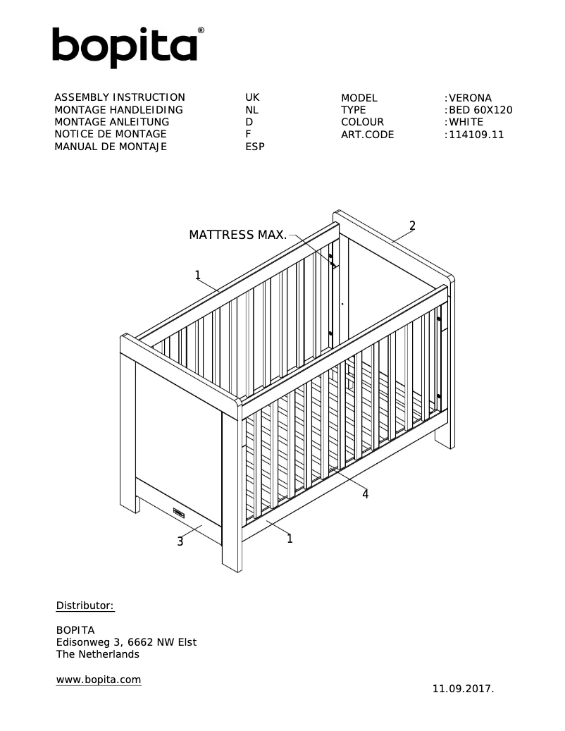 Page n°1 - Manuel utilisateur Bopita Verona