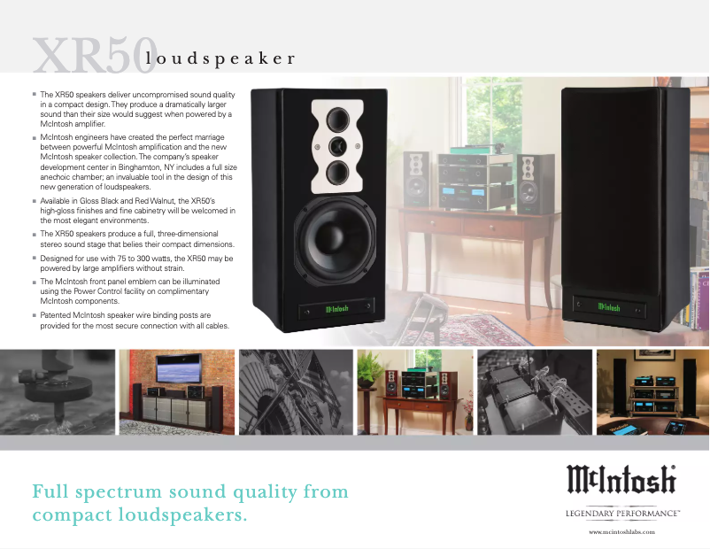 Page 1 de la notice Brochure McIntosh XR50